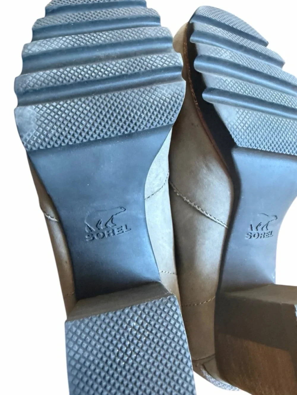 Sorel Addington Ankle Bootie Women's Size 7 Grey Leather Slip On‎ Block Heel